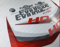 Evinrude 225HP E-tec HO 2011-2014 White Cowl Outboard Decal Kit Evinrude 225HP E-tec HO 2011-2014 White Cowl Outboard Decal Kit